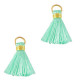 Mini Tassel 2cm - Gold-ocean blue